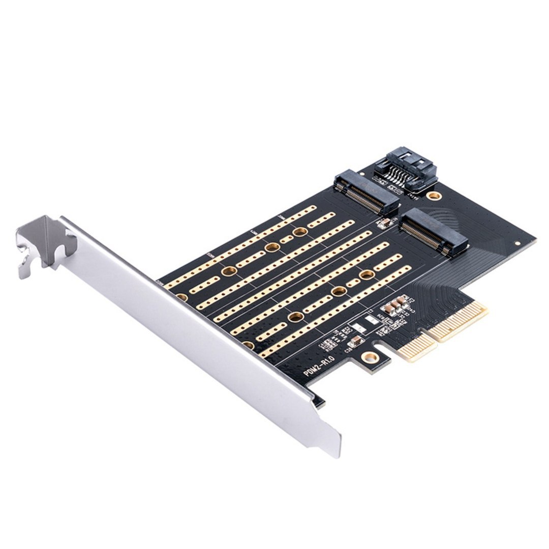 Karta rozszerzeń do dysków M.2 NVMe i SATA – czarna
