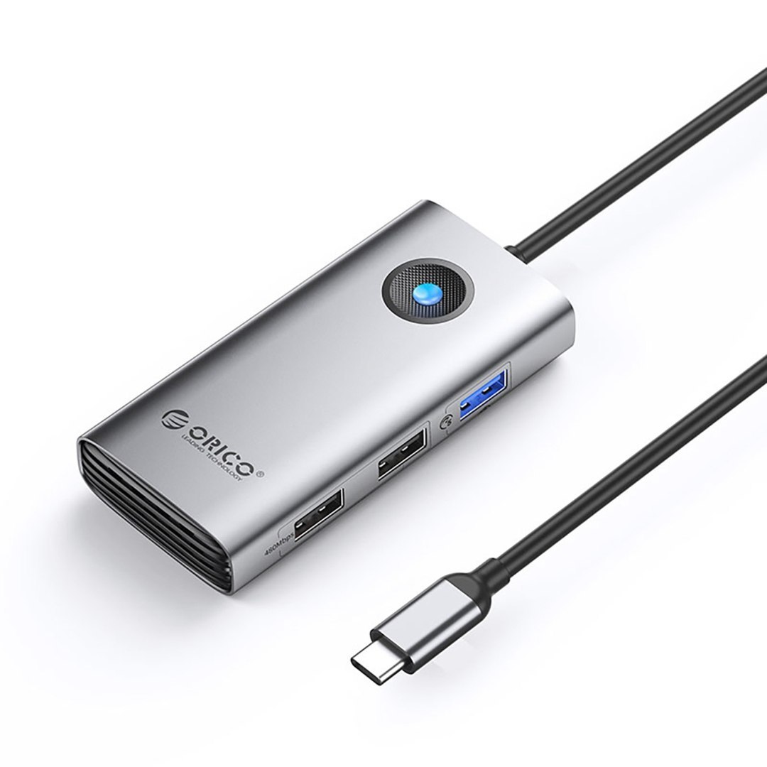 Hub stacja dokująca USB-C – USB-A USB-C PD HDMI – szara