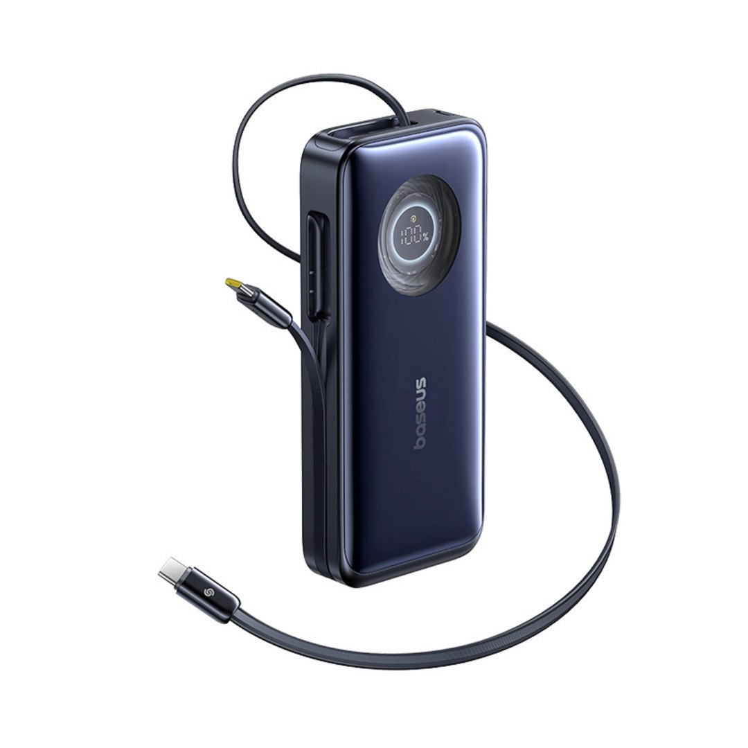 Powerbank 20000mAh 100W ze zwijanym kablami USB-C – czarny Powerbank 20000mAh 100W ze zwijanym kablami USB-C – czarny