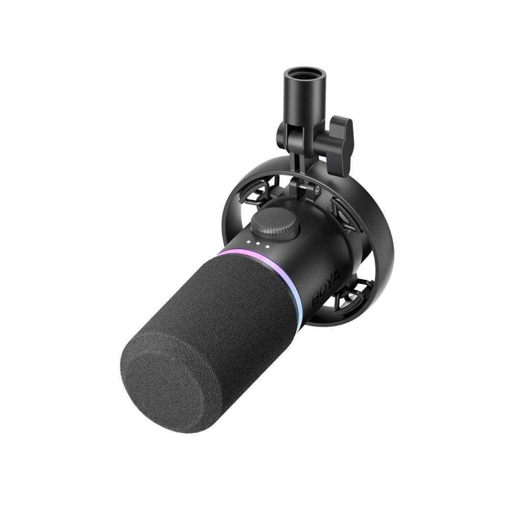 Mikrofon dynamiczny gamingowy przewodowy USB XLR RGB – czarny