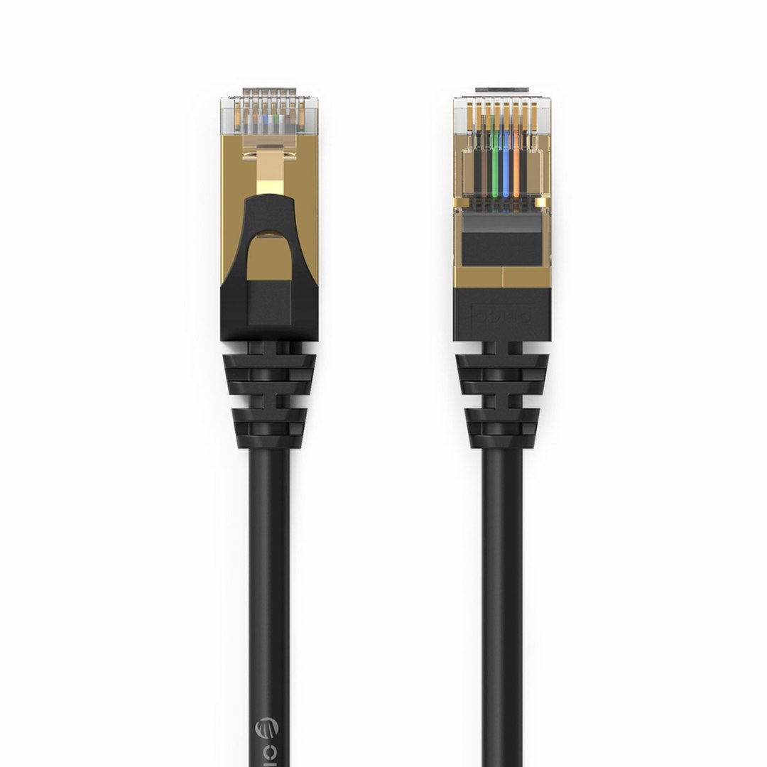 Kabel sieciowy internetowy okrągły LAN CAT7 10Gbps RJ45 5m – czarny Kabel sieciowy internetowy okrągły LAN CAT7 10Gbps RJ45 5m – czarny