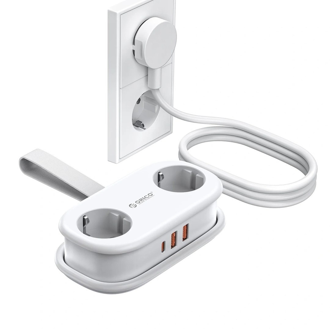 Listwa zasilająca 5w1 AC USB-A USB-C GaN 20W – biała Listwa zasilająca 5w1 AC USB-A USB-C GaN 20W – biała