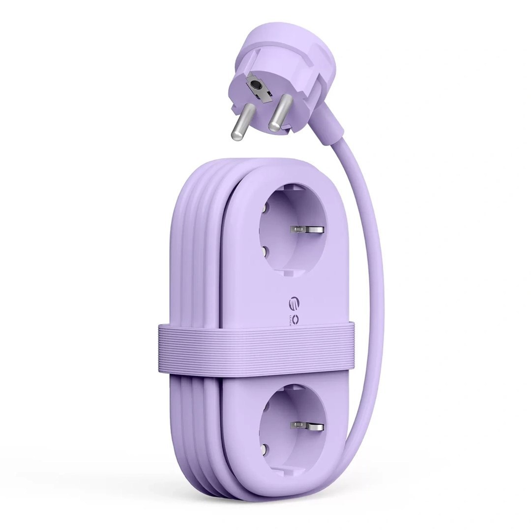 Listwa zasilająca 6w1 AC USB-A USB-C GaN 65W – fioletowa Listwa zasilająca 6w1 AC USB-A USB-C GaN 65W – fioletowa