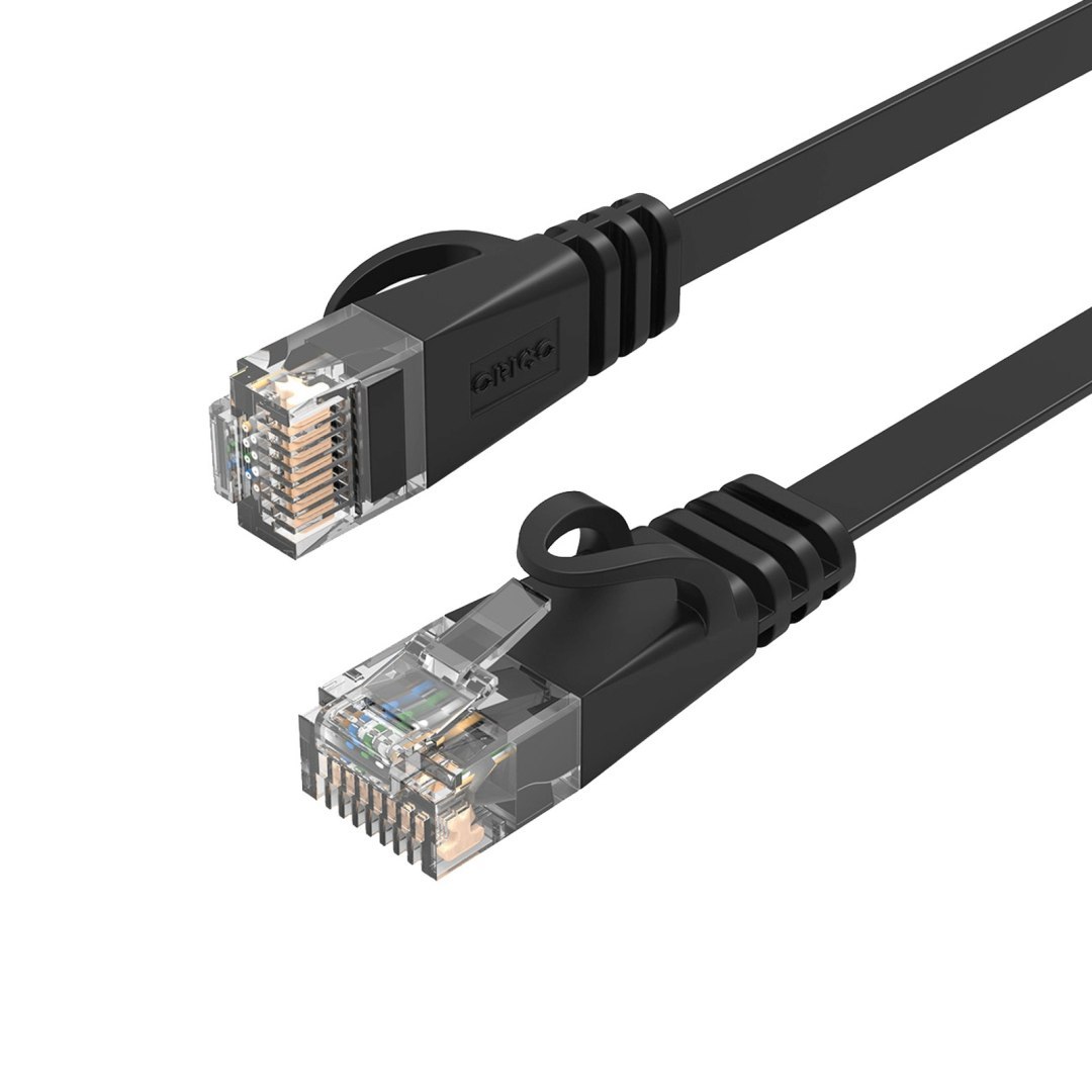 Kabel sieciowy internetowy płaski Ethernet CAT7 10Gbps RJ45 LAN 20m – czarny