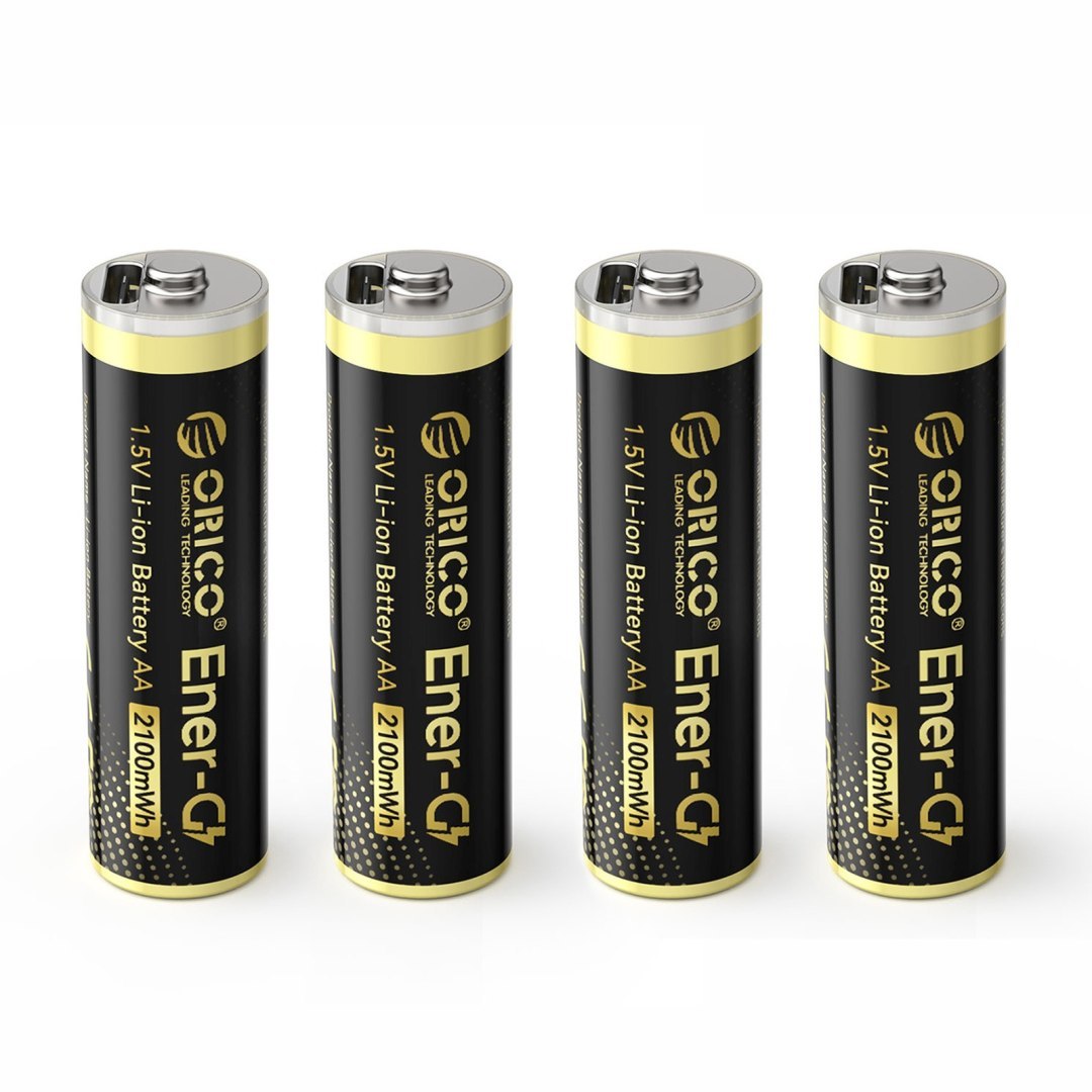 Bateria litowa akumulator AA 1.5 V 2100mWh USB-C z kablem ładującym – 4 szt.