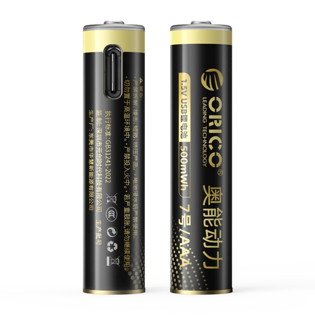 Bateria litowa akumulator AAA 1.5 V 500mWh USB-C – 2 szt.