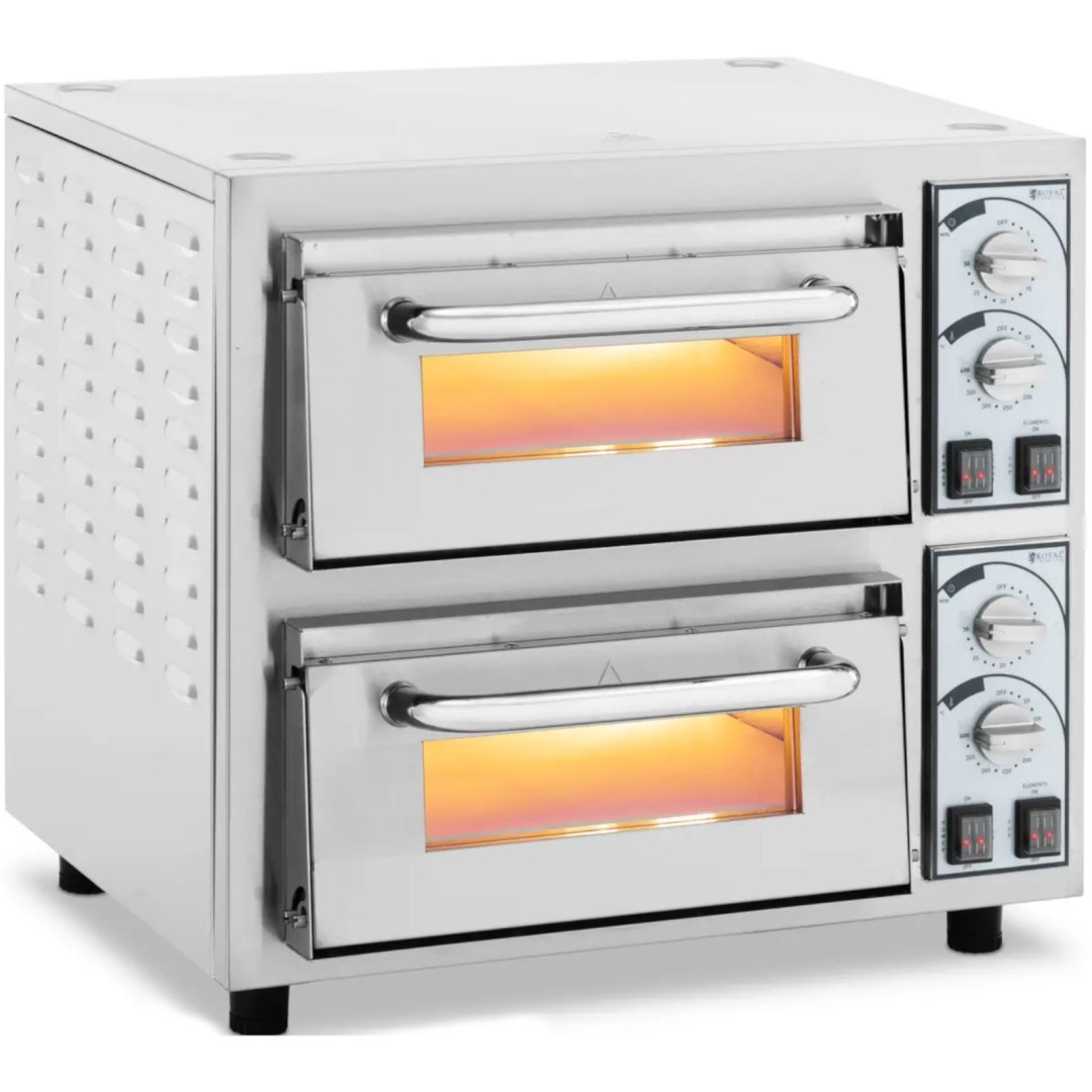 Profesjonalny piec do pizzy dwukomorowy na 2 pizze śr. 35 cm 4400 W Profesjonalny piec do pizzy dwukomorowy na 2 pizze śr. 35 cm 4400 W