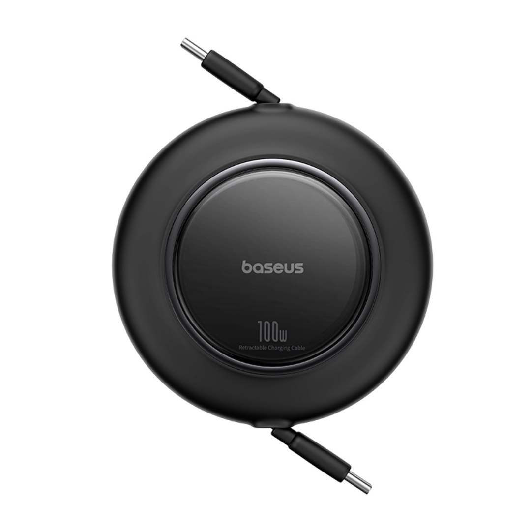 Kabel przewód zwijany USB-C 100W 2m – czarny
