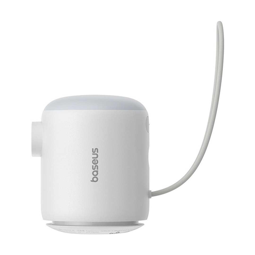 Pompka turystyczna przenośna akumulatorowa 4 końcówki USB-C – biała