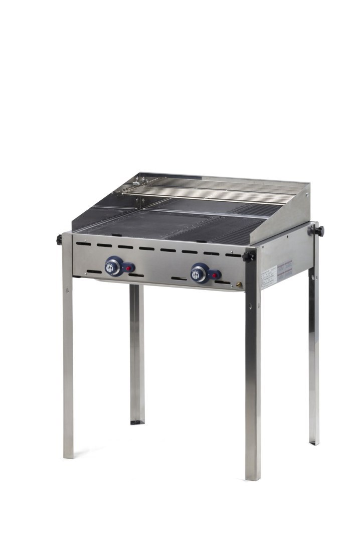 Grill gazowy „Green Fire” 2 palniki 11,6kW z osłoną i półką – Hendi 149508 Grill gazowy „Green Fire” 2 palniki 11,6kW z osłoną i półką – Hendi 149508