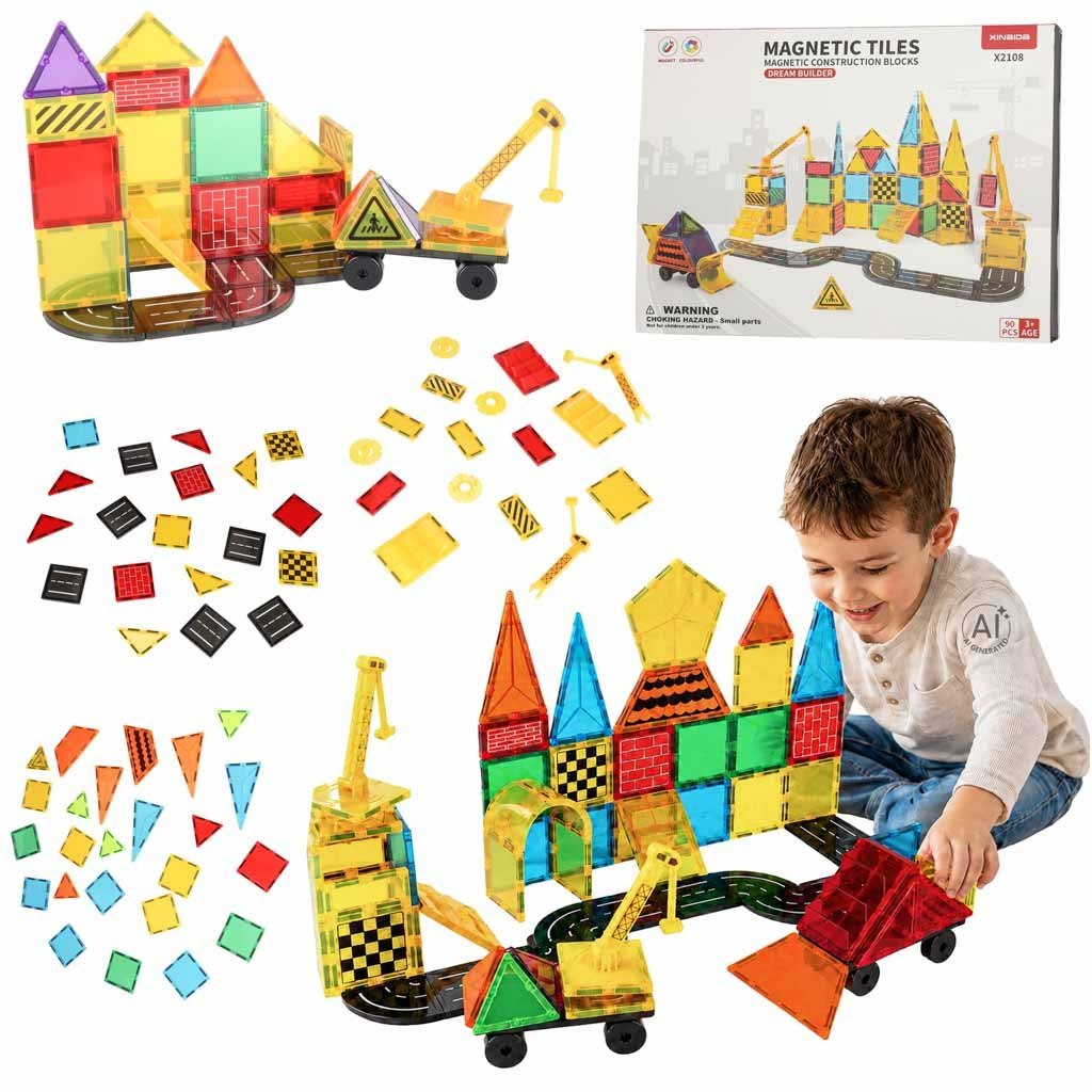 Klocki magnetyczne konstrukcyjne 3D budowa 90 elementów Klocki magnetyczne konstrukcyjne 3D budowa 90 elementów