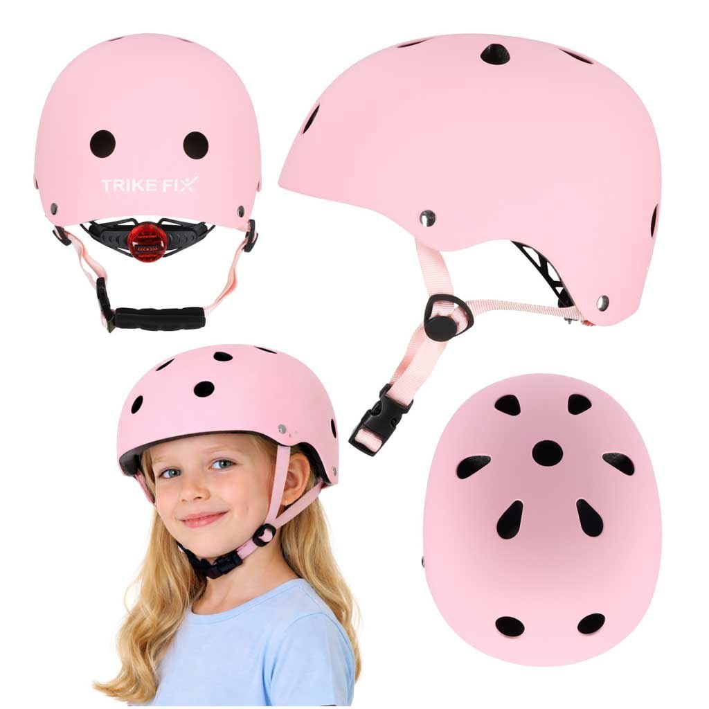 Kask rowerowy dla dziecka Trike Fix dziecięcy regulowany LED S 48-54cm różowy Kask rowerowy dla dziecka Trike Fix dziecięcy regulowany LED S 48-54cm różowy