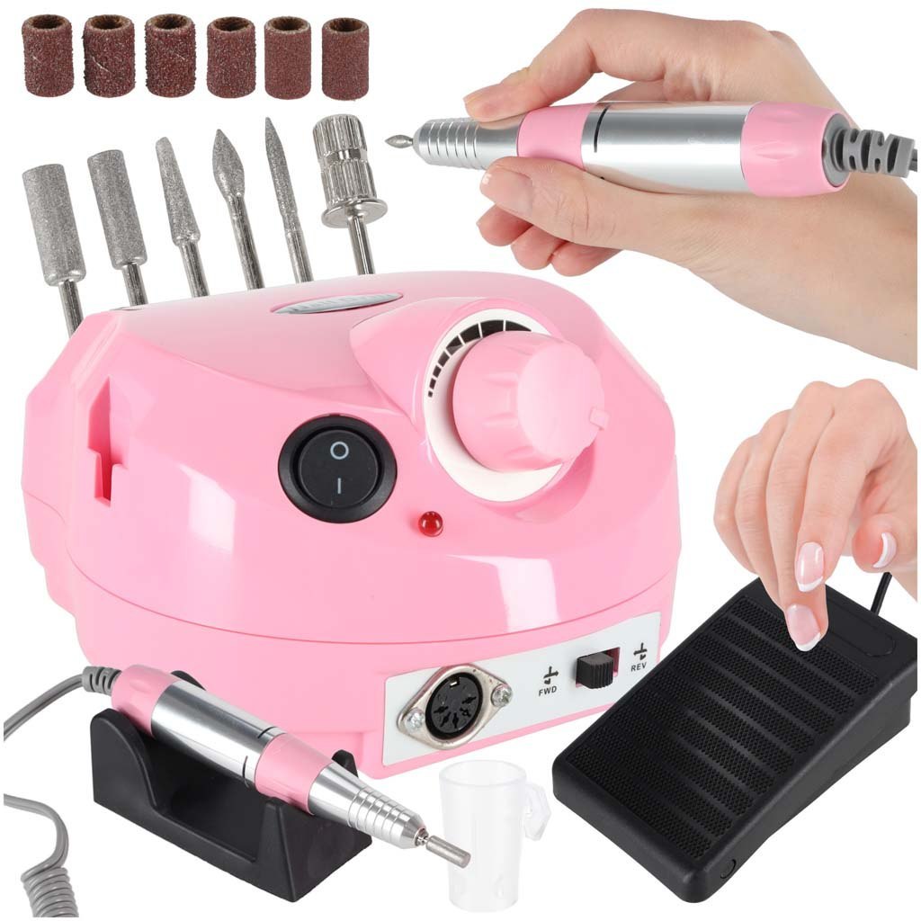 Frezarka do paznokci elektryczna 65W manicure pedicure 6 końcówek frezy Frezarka do paznokci elektryczna 65W manicure pedicure 6 końcówek frezy