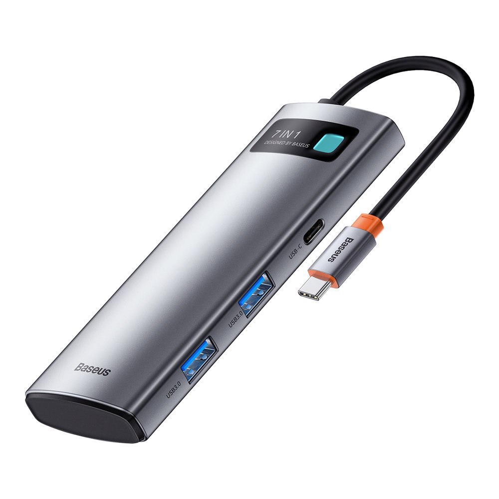 Multifunkcjonalny HUB USB 7w1 Typ C HDMI czytnik kart TF PD szary Multifunkcjonalny HUB USB 7w1 Typ C HDMI czytnik kart TF PD szary