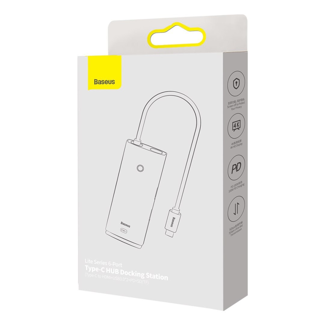 Wielofunkcyjny HUB Lite Series USB-C 2x USB PD HDMI SD/TF czarny Wielofunkcyjny HUB Lite Series USB-C 2x USB PD HDMI SD/TF czarny