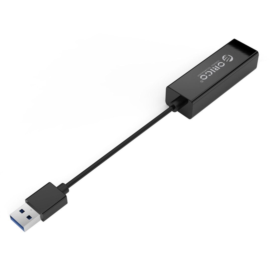 Zewnętrzna karta sieciowa USB-A – RJ45 10/100/1000 Mbps – czarna Zewnętrzna karta sieciowa USB-A – RJ45 10/100/1000 Mbps – czarna