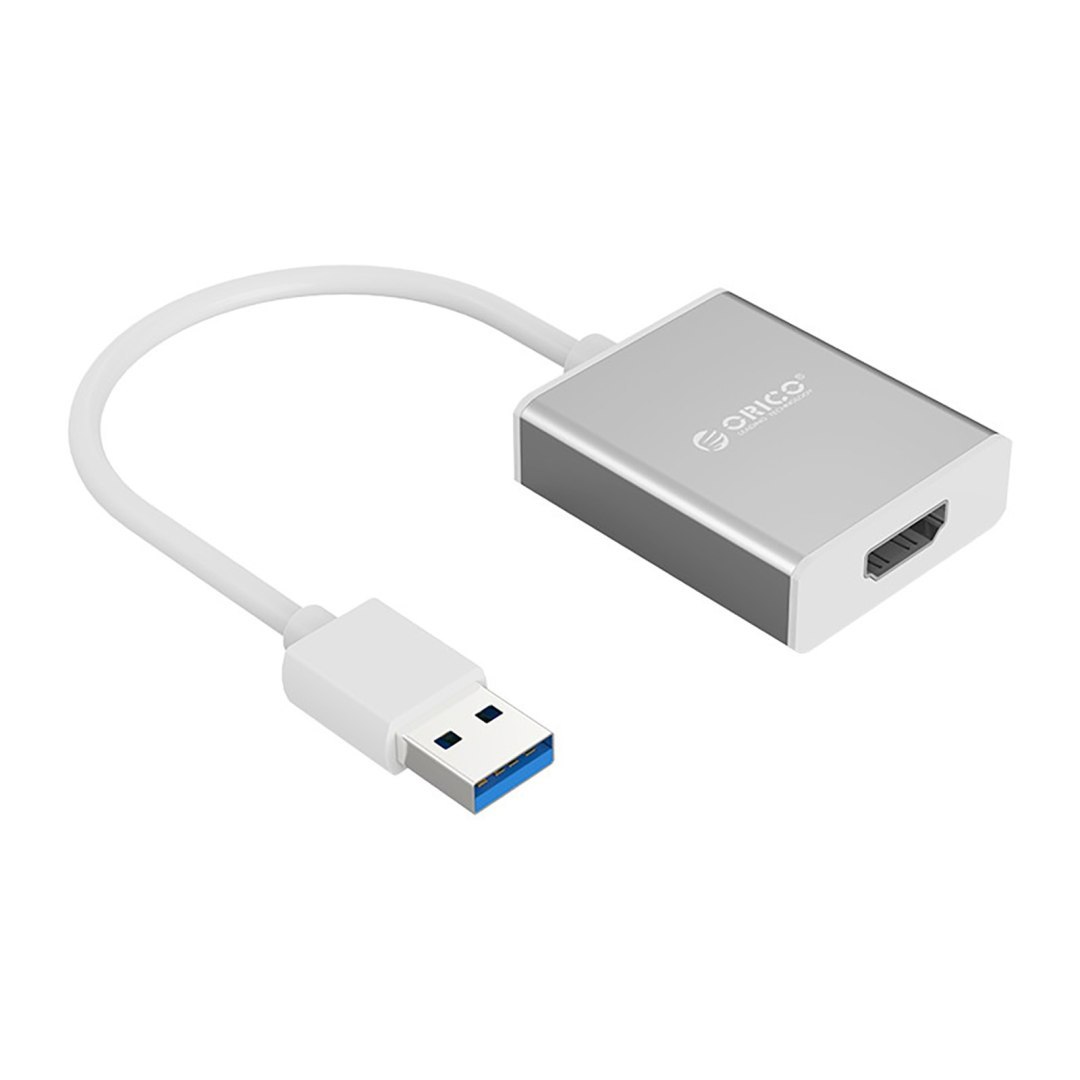 Adapter przejściówka USB-A – HDMI – srebrna Adapter przejściówka USB-A – HDMI – srebrna