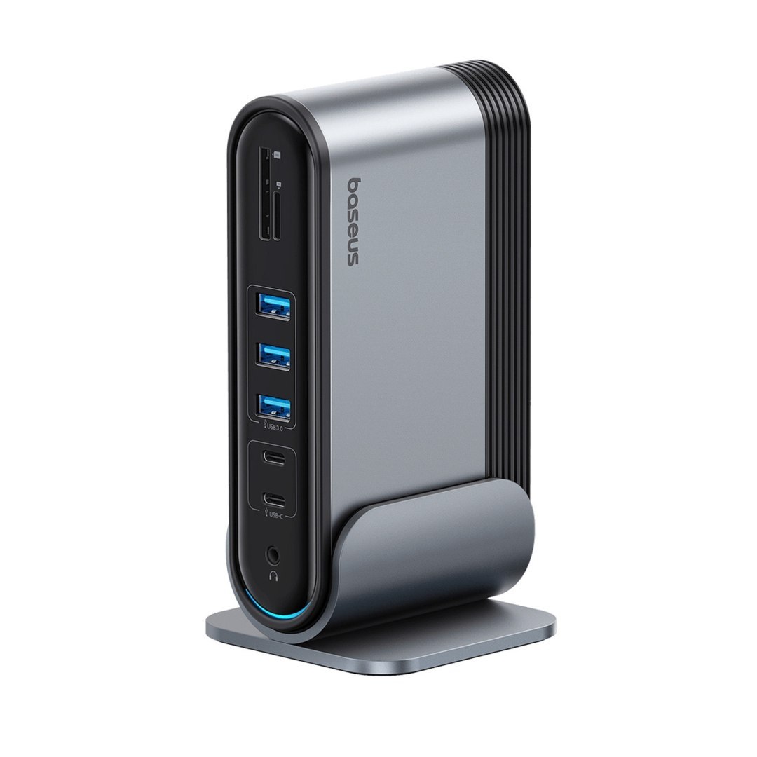 Stacja dokująca USB-C – HDMI DP USB-A USB-C RJ45 PD PC SD TF 3.5mm minijack – szara Stacja dokująca USB-C – HDMI DP USB-A USB-C RJ45 PD PC SD TF 3.5mm minijack – szara