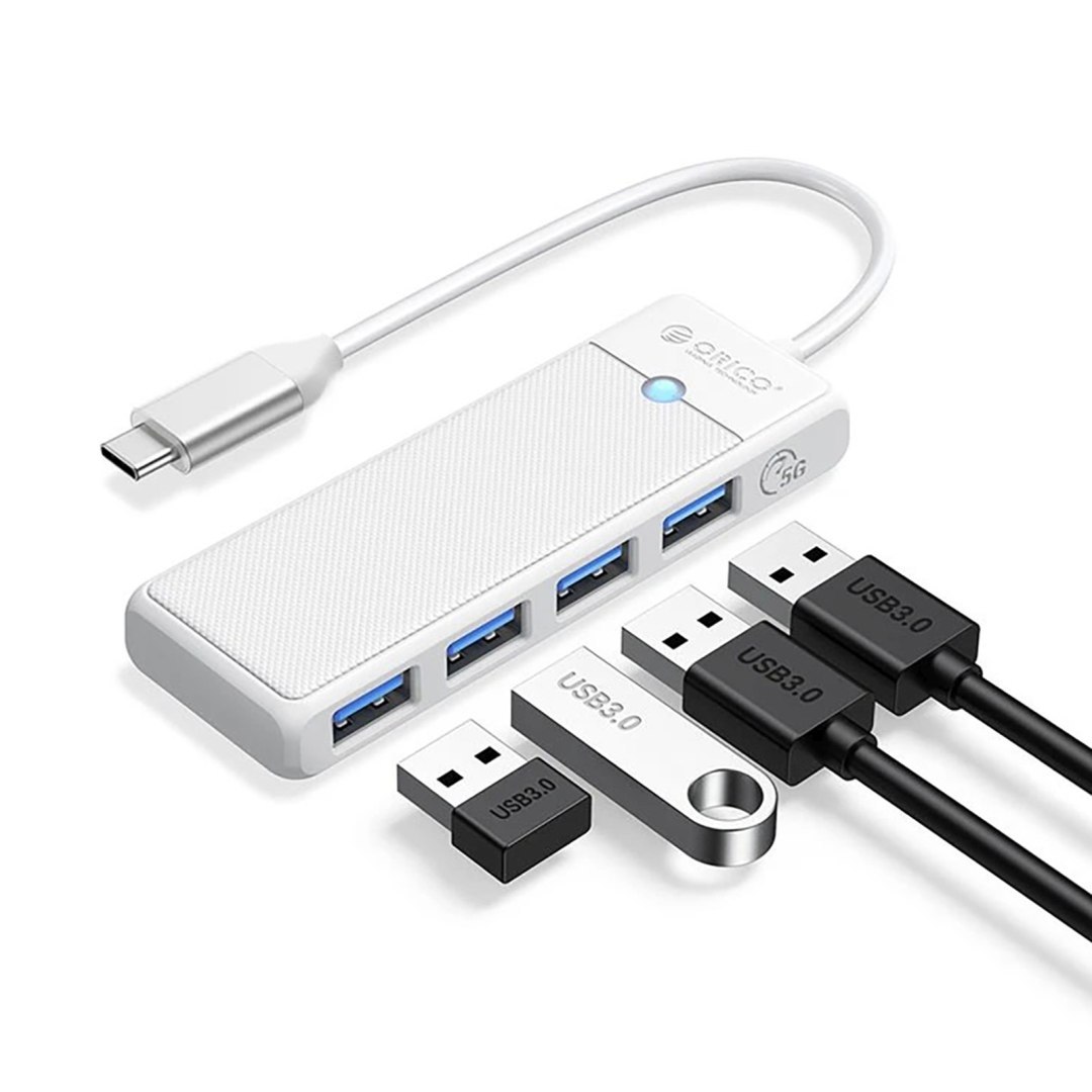 HUB rozdzielacz 4-portowy USB-C – USB-A 0.15 m – biały HUB rozdzielacz 4-portowy USB-C – USB-A 0.15 m – biały