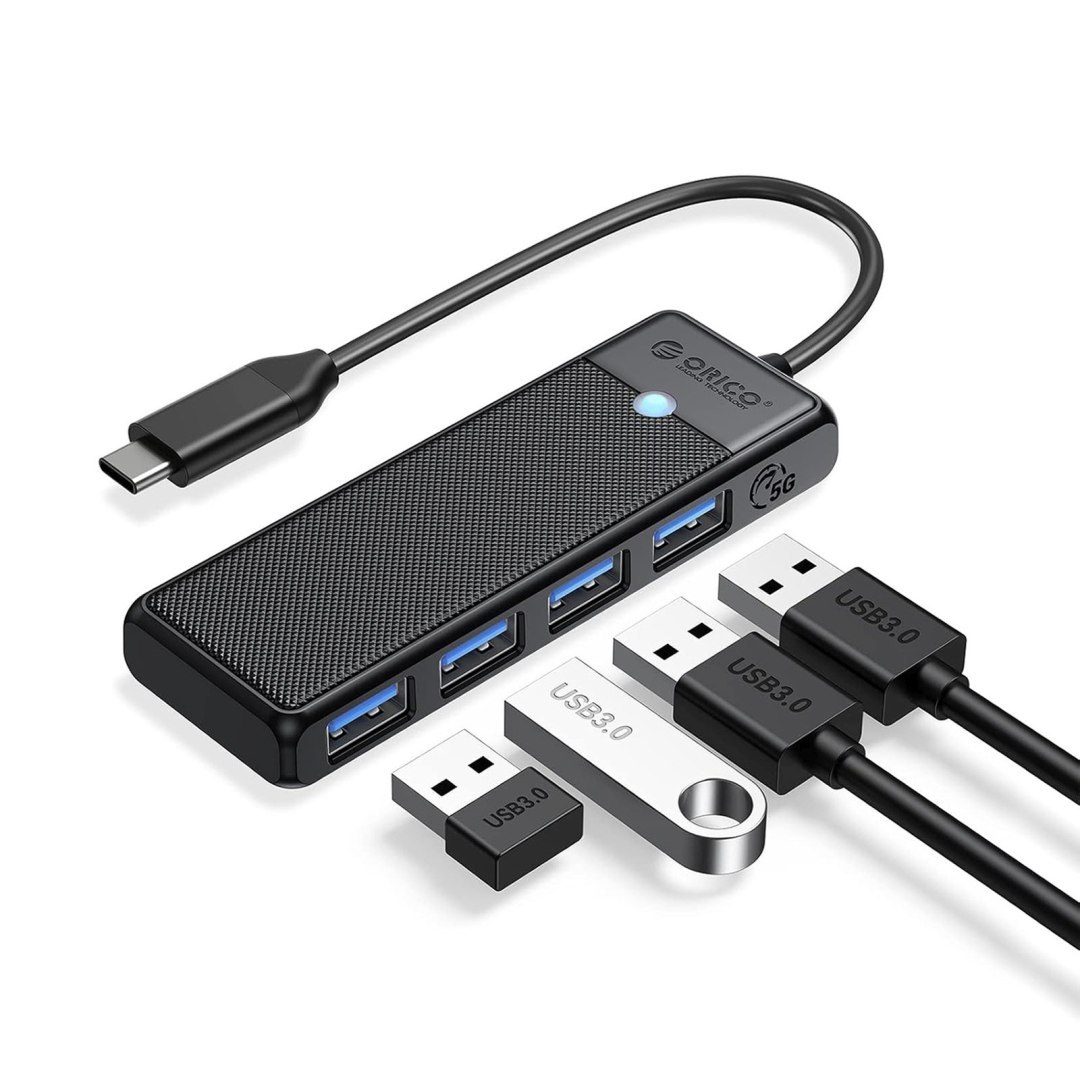 HUB rozdzielacz 4-portowy USB-C – USB-A 0.15 m – czarny