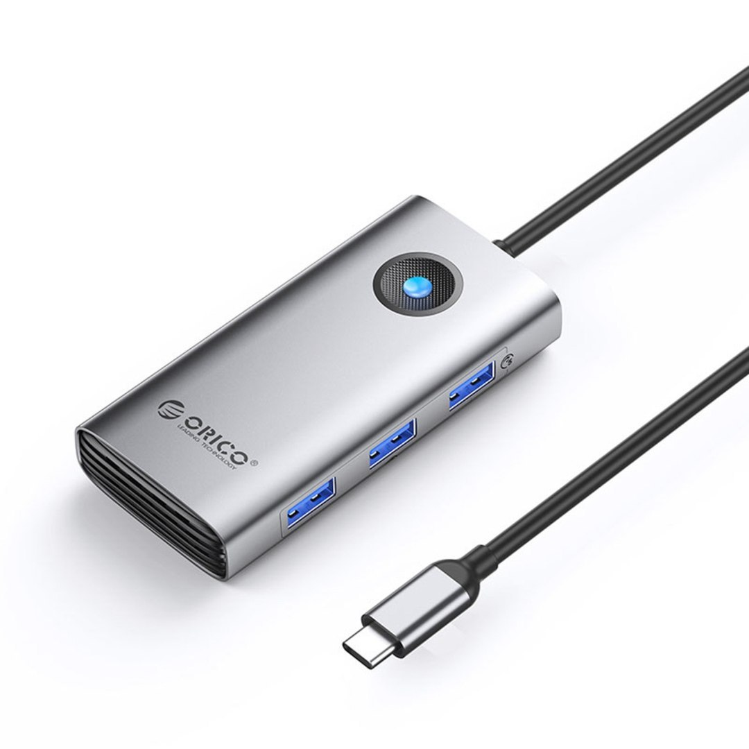 Stacja dokująca 6w1 USB-C – USB-C USB-A HDMI RJ45 PD 100 W 4K 30Hz 2.5G – szara