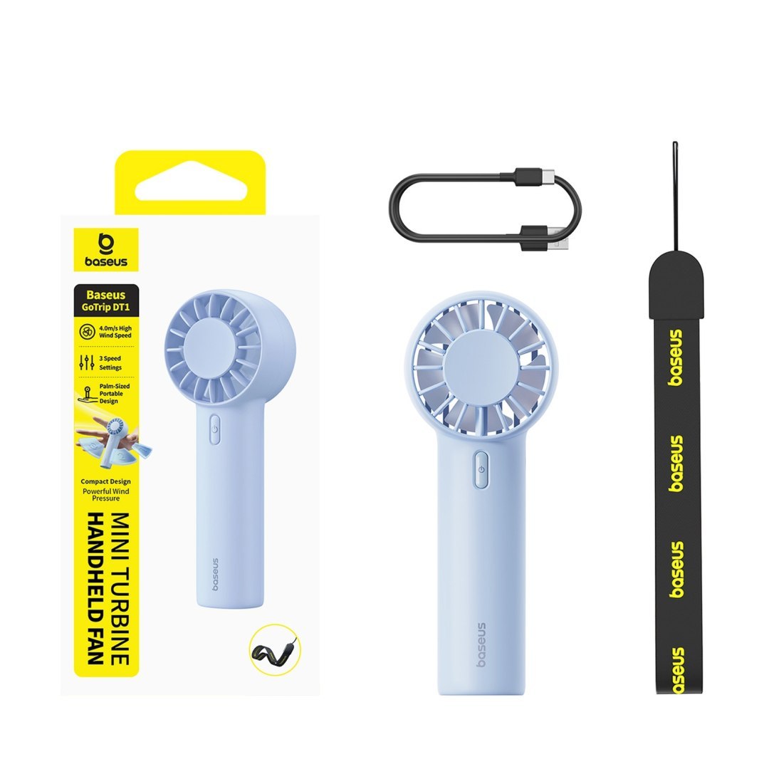 Wentylator wiatrak przenośny ręczny 1200 mAh – niebieski