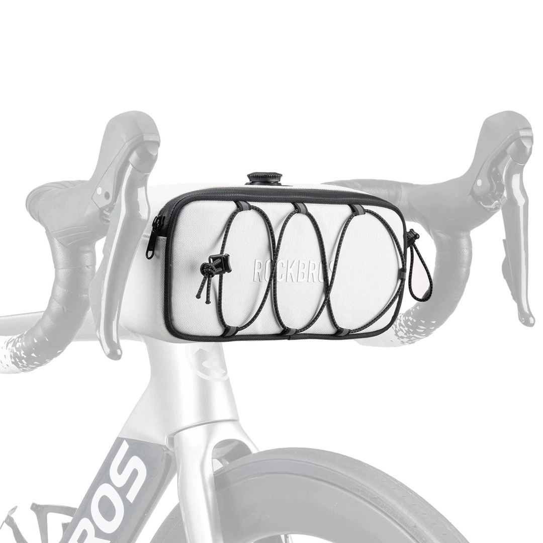 Torba sakwa rowerowa na kierownicę wodoodporna 1.9 l – biała