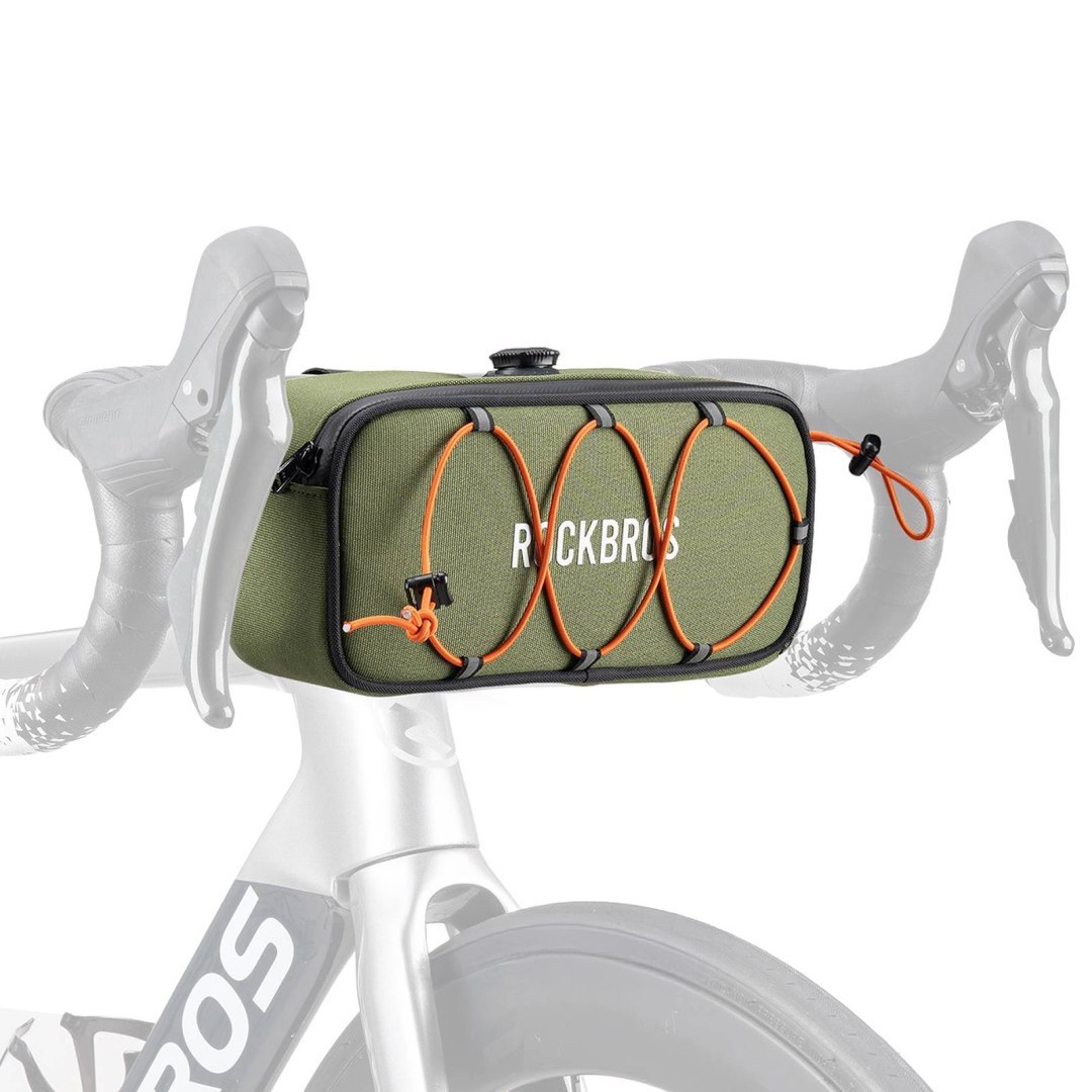 Torba sakwa rowerowa na kierownicę wodoodporna 1.9 l – zielona