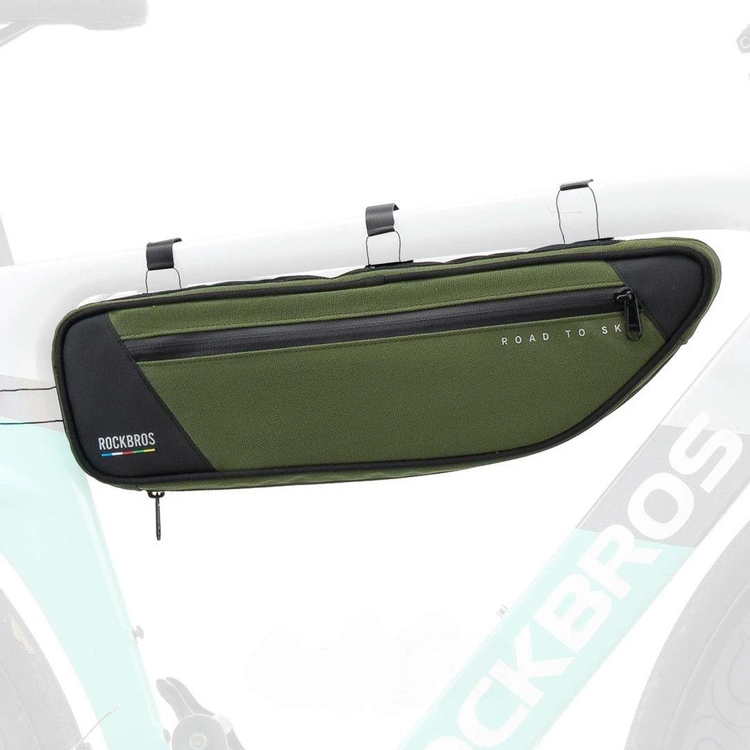 Torba rowerowa pod ramę wodoodporna 2 l – zielona