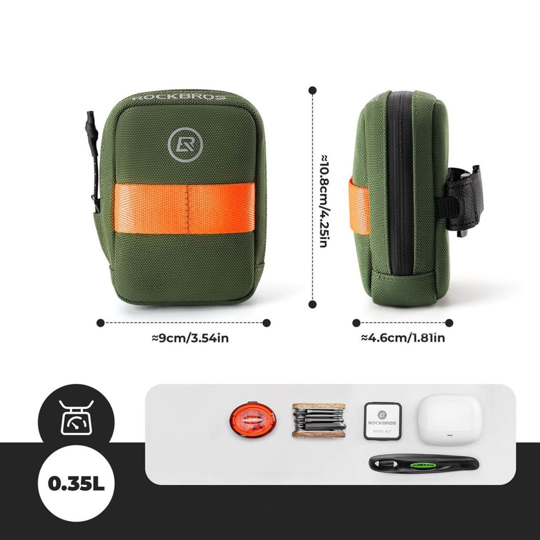Torba rowerowa podsiodłowa 0.35 l – zielona Torba rowerowa podsiodłowa 0.35 l – zielona
