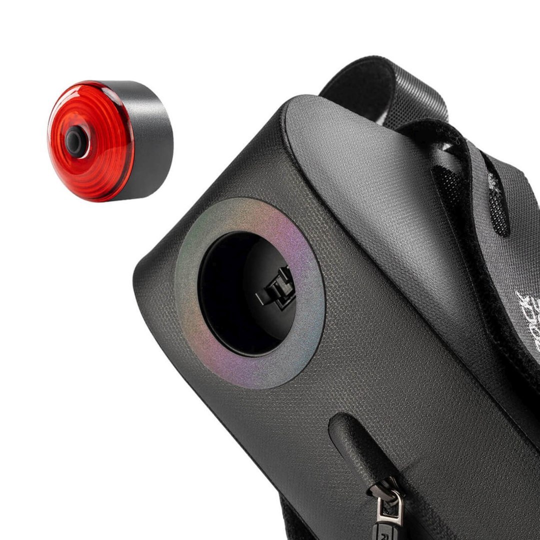 Torba rowerowa podsiodłowa z inteligentną lampką tylną 0.8 l – czarna
