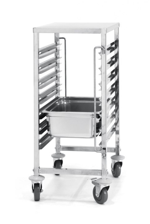 Wózek do transportu pojemników 7 x GN 1/1 z blatem roboczym – Hendi 810668