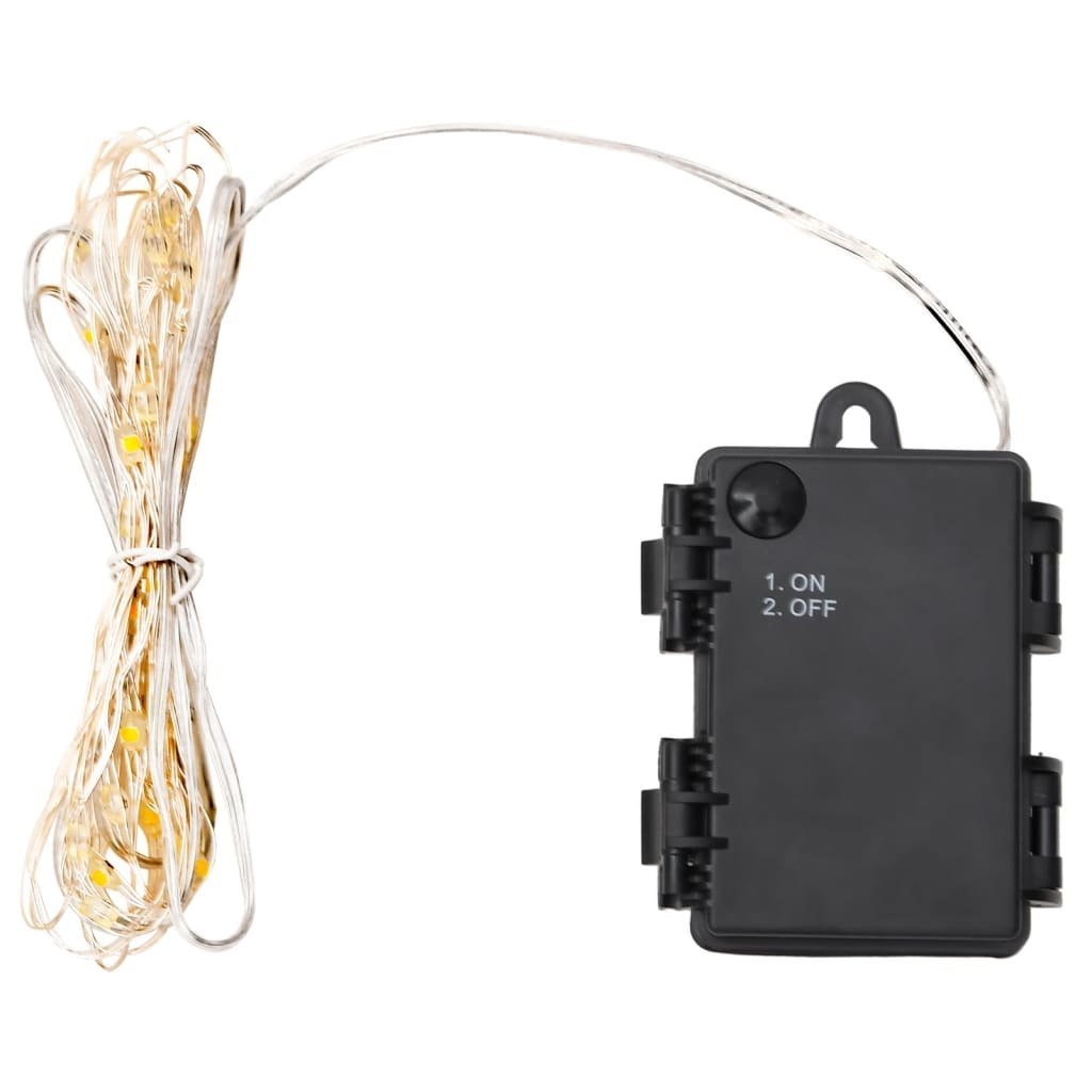 Lampki ledowe 66 LED czarne białe 660 cm z wentylatorem Lampki ledowe 66 LED czarne białe 660 cm z wentylatorem