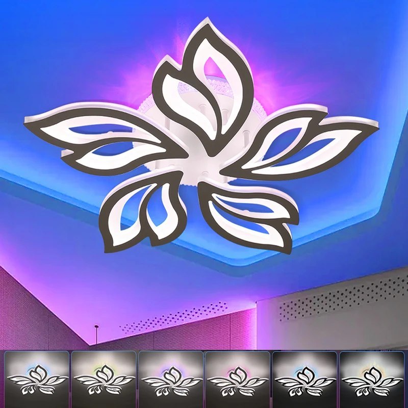 Lampa sufitowa LED 54W metalowa biała z RGB, z pilotem Lampa sufitowa LED 54W metalowa biała z RGB, z pilotem