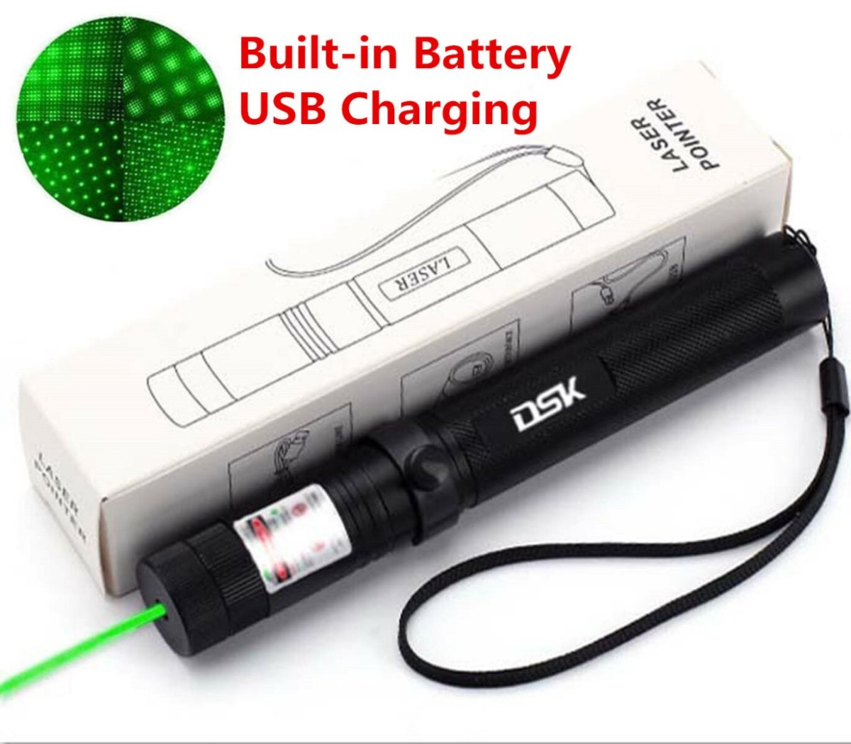 Wskaźnik laserowy zielony 1mW USB 532nm Wskaźnik laserowy zielony 1mW USB 532nm