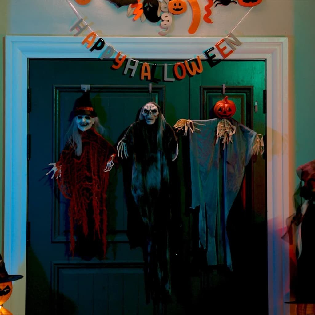 Dekoracyjny duch na Halloween 3 szt. kolorowy 61 x 97 cm poliester Dekoracyjny duch na Halloween 3 szt. kolorowy 61 x 97 cm poliester