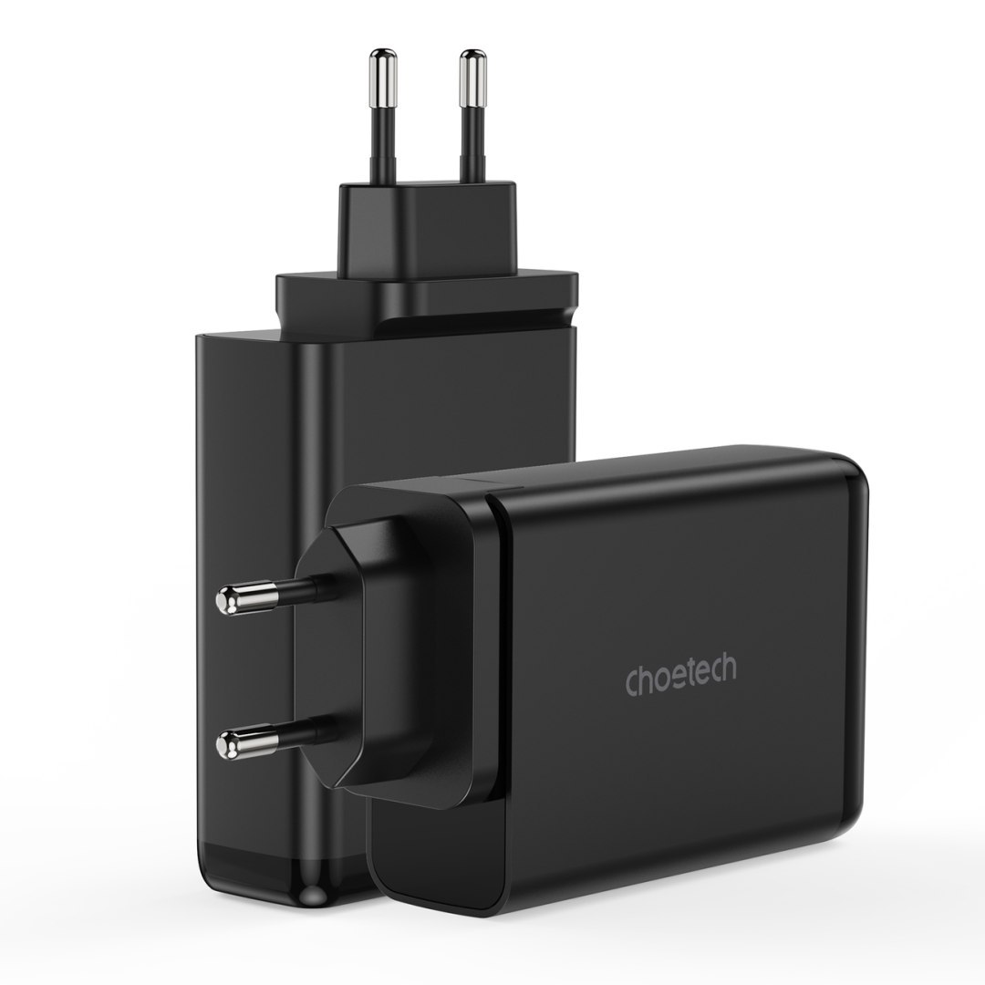 Ładowarka zasilacz GaN 140W 4 porty 2x USB-C + 2x USB – czarna