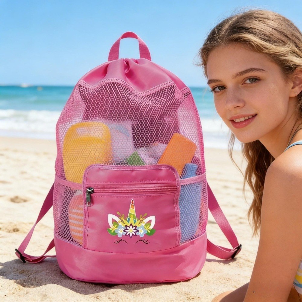 Torba na zakupy różowa z uchwytami, na plażę, piknik, lekką i stylową
