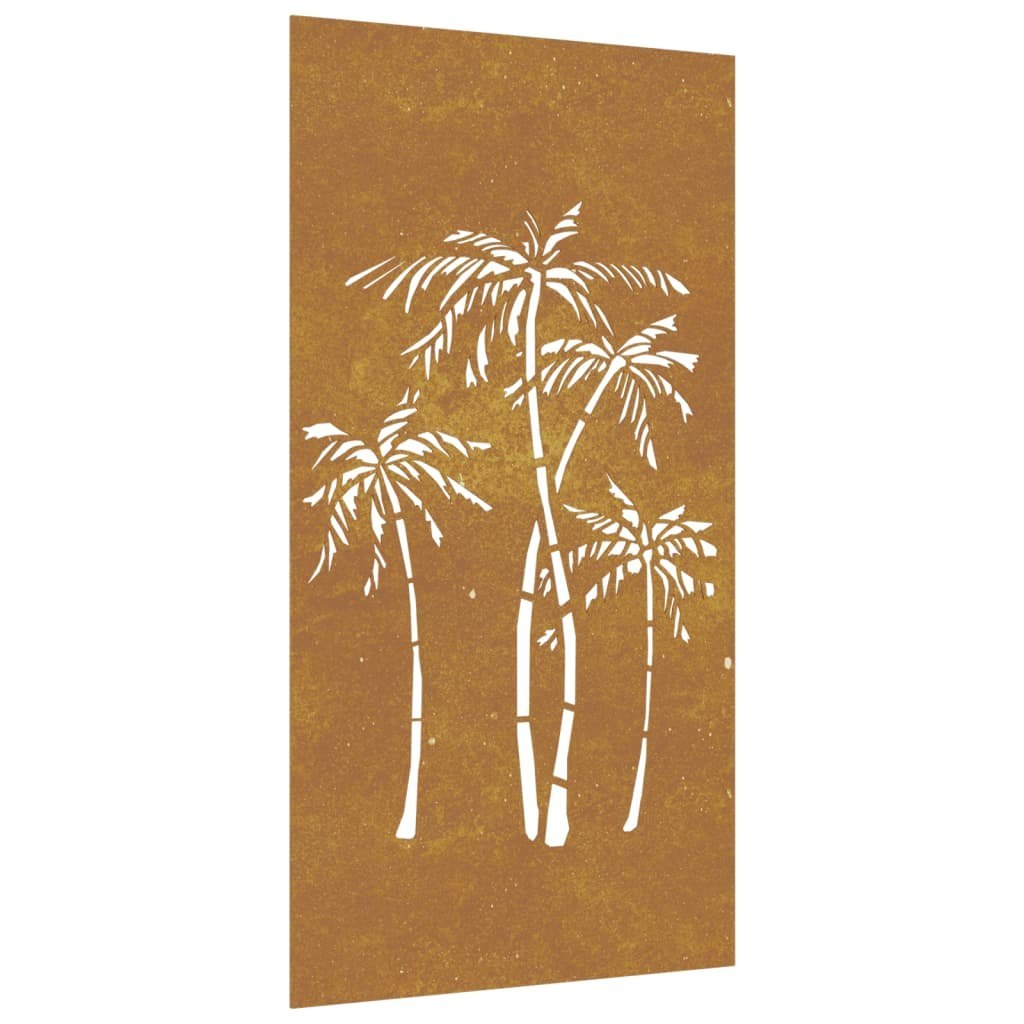 Dekoracja ścienna do ogrodu stal Corten 105×55 cm wzór palma Dekoracja ścienna do ogrodu stal Corten 105×55 cm wzór palma