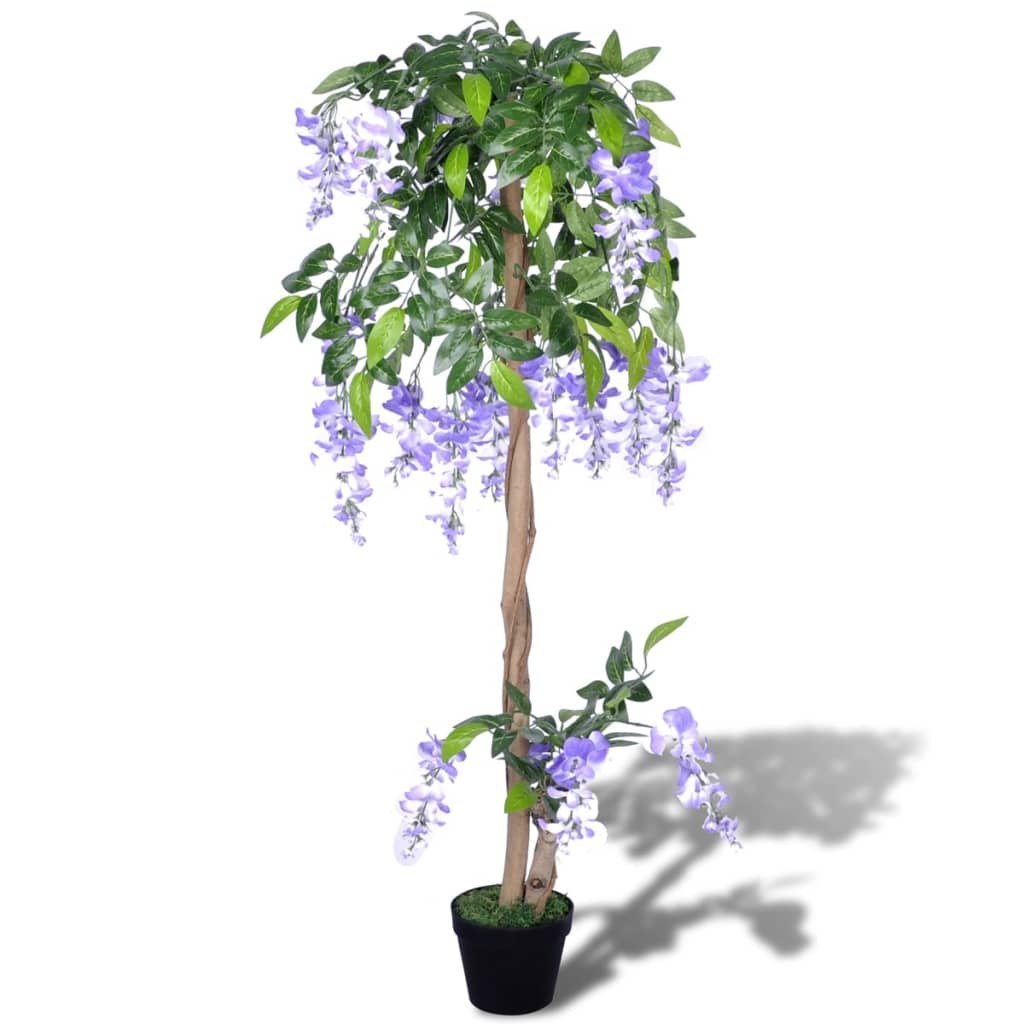 Sztuczna wisteria z doniczką 120 cm, materiał: tkanina, kolor: zielony