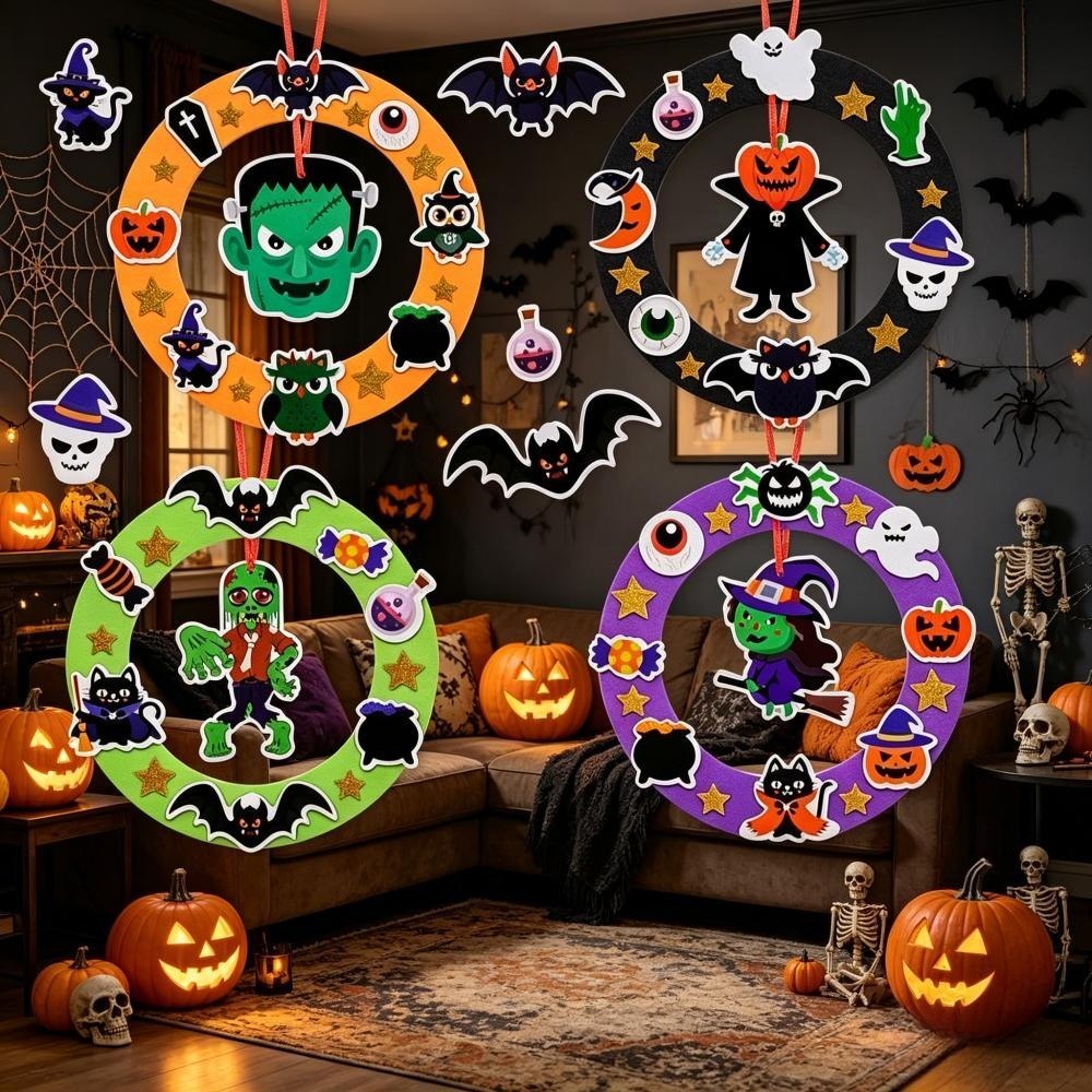 Zestaw do dekoracji na Halloween 20 sztuk, wstążki i pierścienie EVA