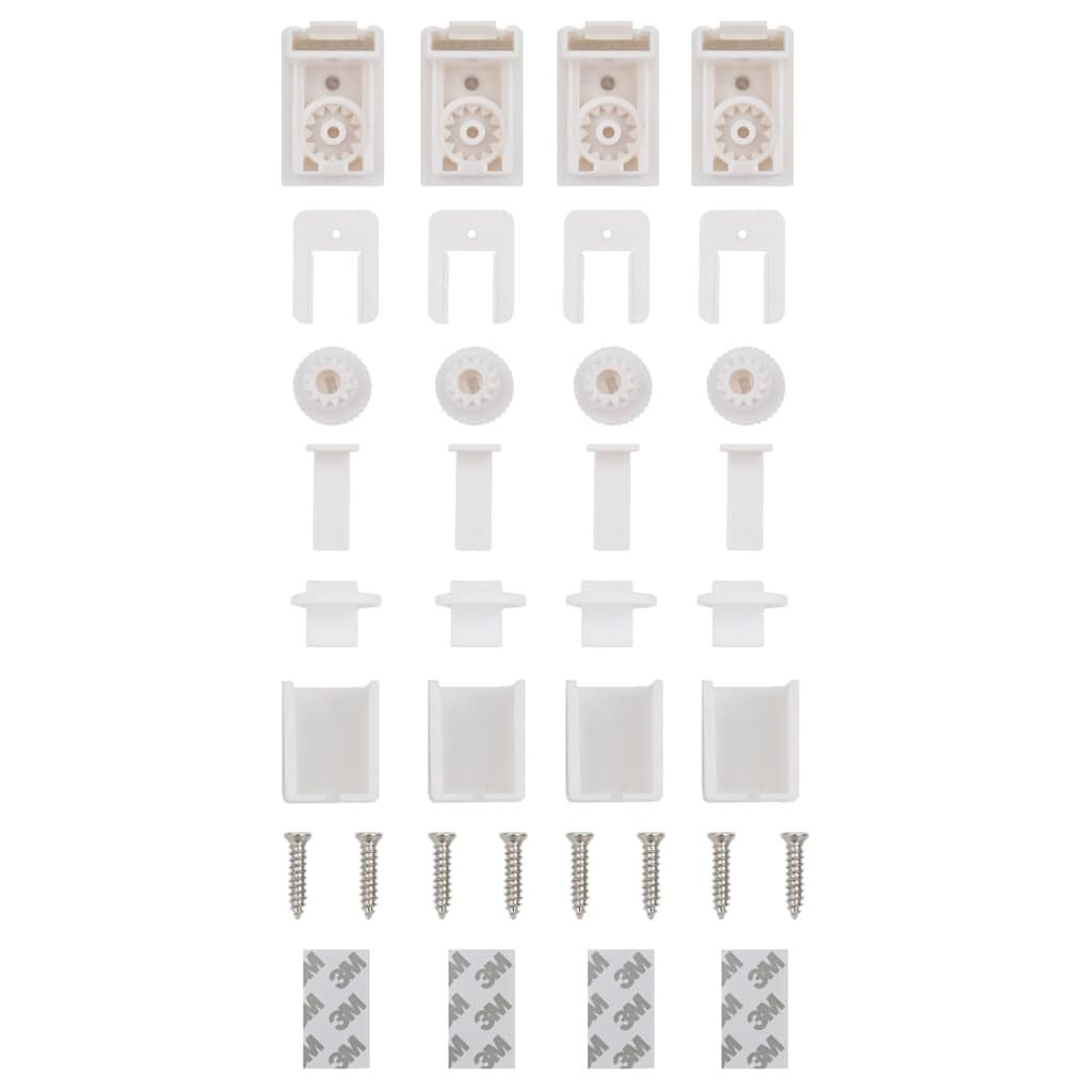 Akcesoria do rolet 19 sztuk białe PVC