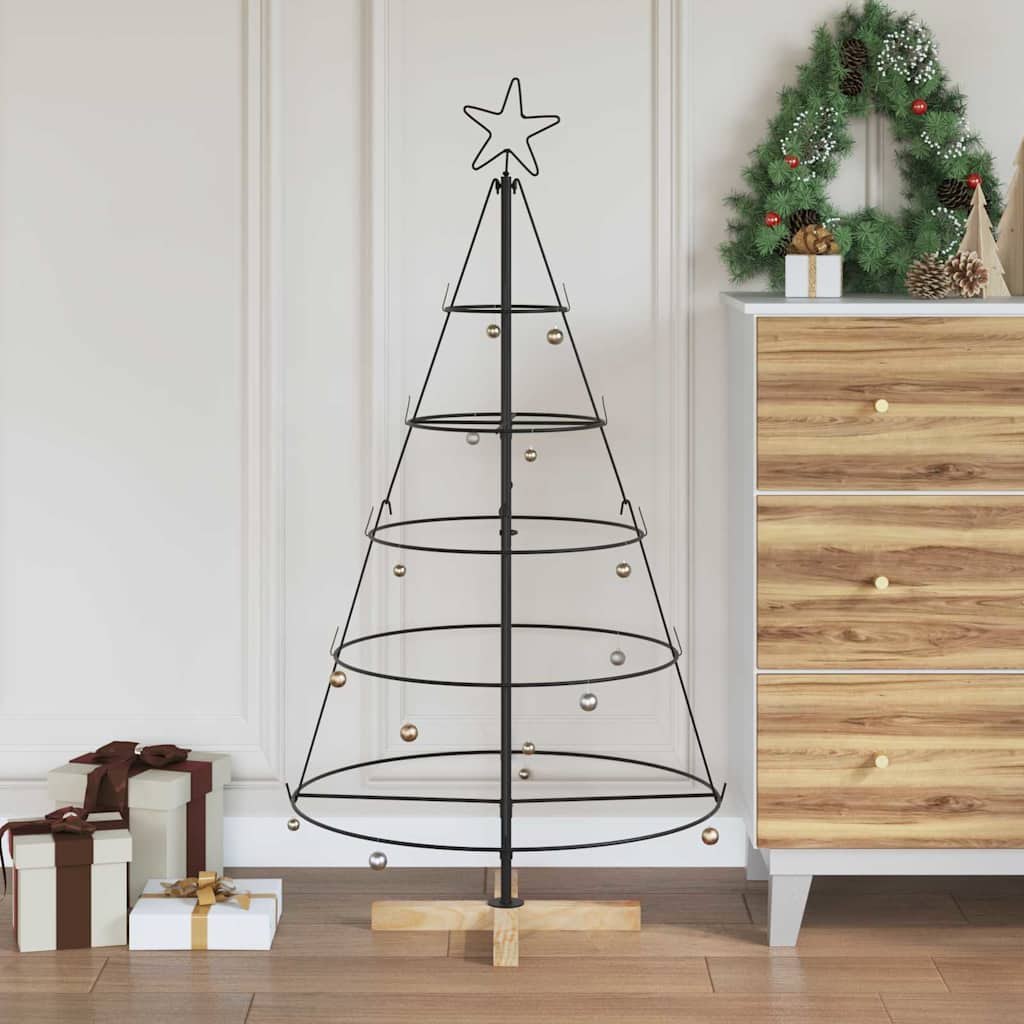 Choinka stożkowa z szyszkami 125 cm czarna Choinka stożkowa z szyszkami 125 cm czarna