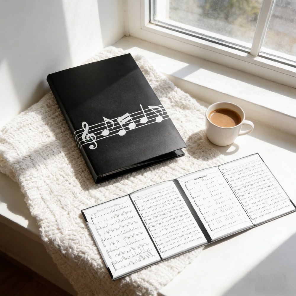 Folder muzyczny na nuty, praktyczny binder dla muzyków, kolor czarny Folder muzyczny na nuty, praktyczny binder dla muzyków, kolor czarny