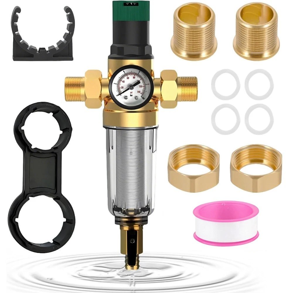 Reduktor ciśnienia wody 3/4” DN20 z manometrem i filtrem Reduktor ciśnienia wody 3/4” DN20 z manometrem i filtrem