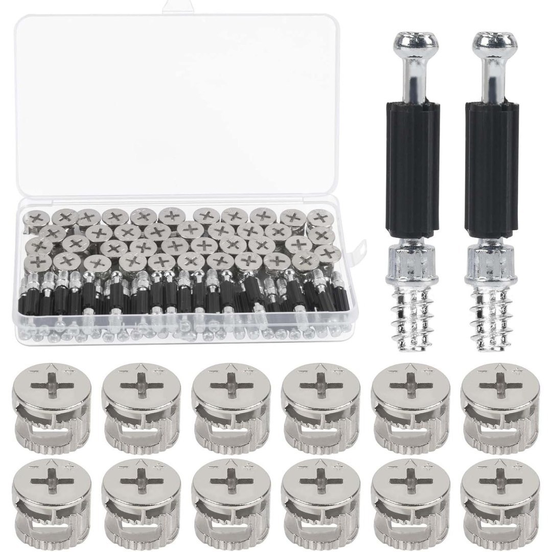 Zestaw 40 elementów M6 łączników meblowych, aluminiowe, do szafek Zestaw 40 elementów M6 łączników meblowych, aluminiowe, do szafek
