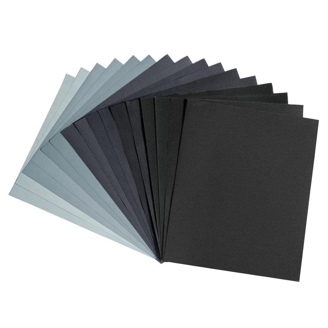 Papier ścierny 16 sztuk 5000 4000 3000 2000 1500 1200 1000 800 wodoodporny 23 x 28 cm