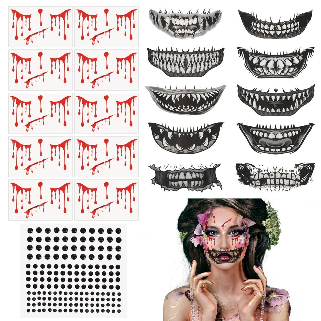 Zestaw 10 halloweenowych naklejek – różnorodne wzory do dekoracji