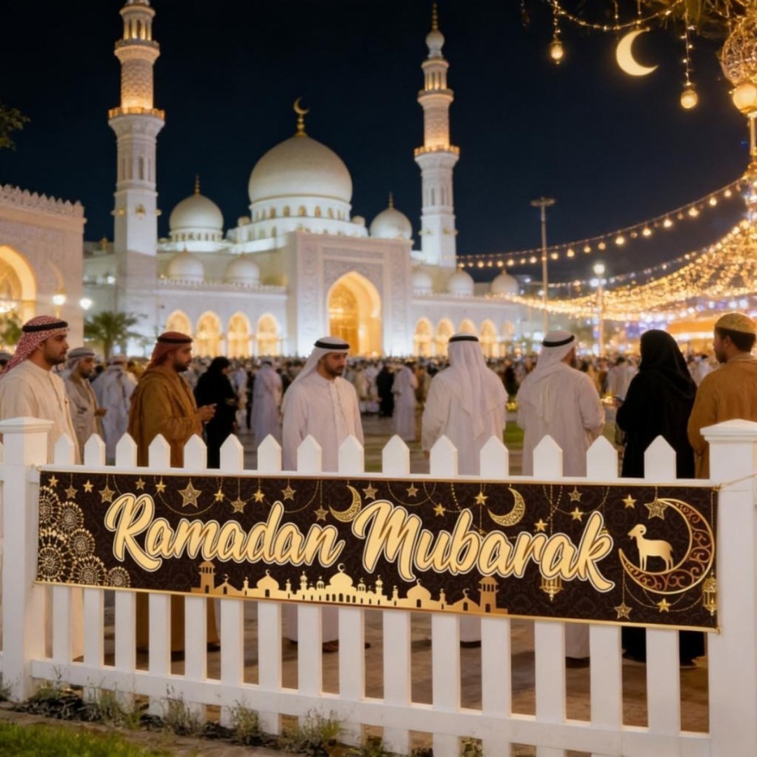 Girlanda Ramadanowa czarna duża, dekoracja na święta, ozdoba do wnętrz