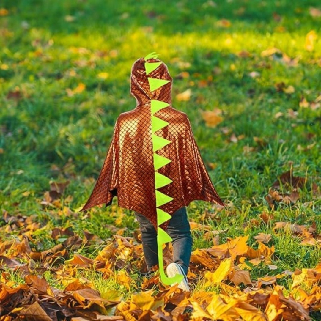 Kostium smoka dinozaura z peleryną, maska dla dzieci na Halloween Kostium smoka dinozaura z peleryną, maska dla dzieci na Halloween